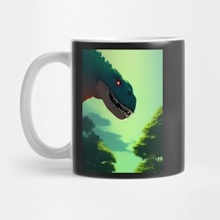 SCARY GREEN DINOSAUR IN THE TREES Mug